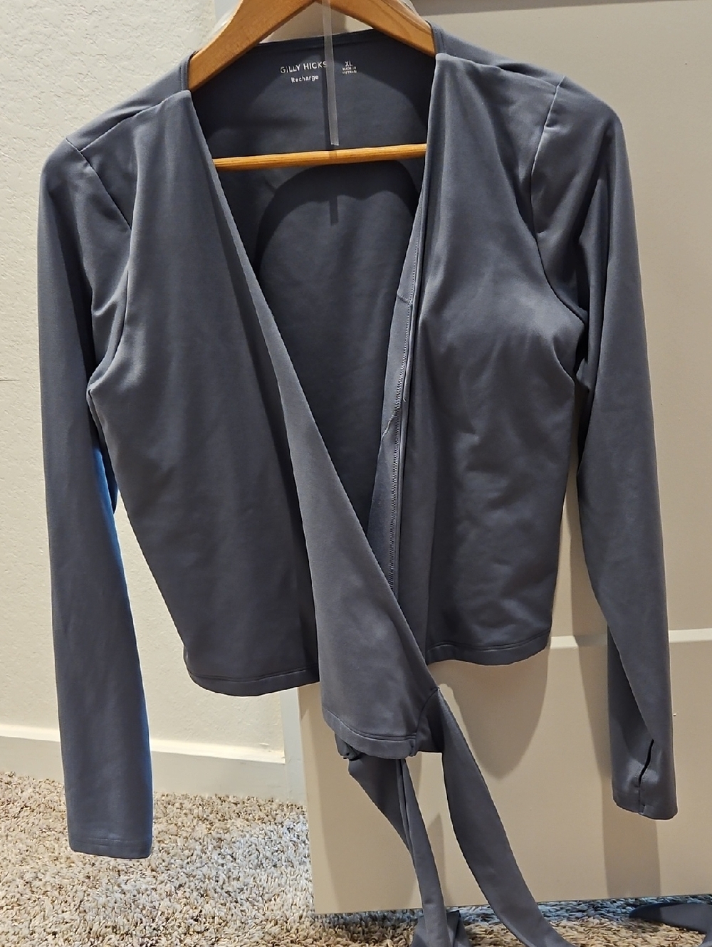 Gilly Hicks Slate Gray Wrap Top